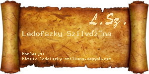 Ledofszky Szilvána névjegykártya