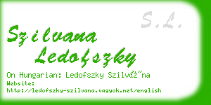 szilvana ledofszky business card